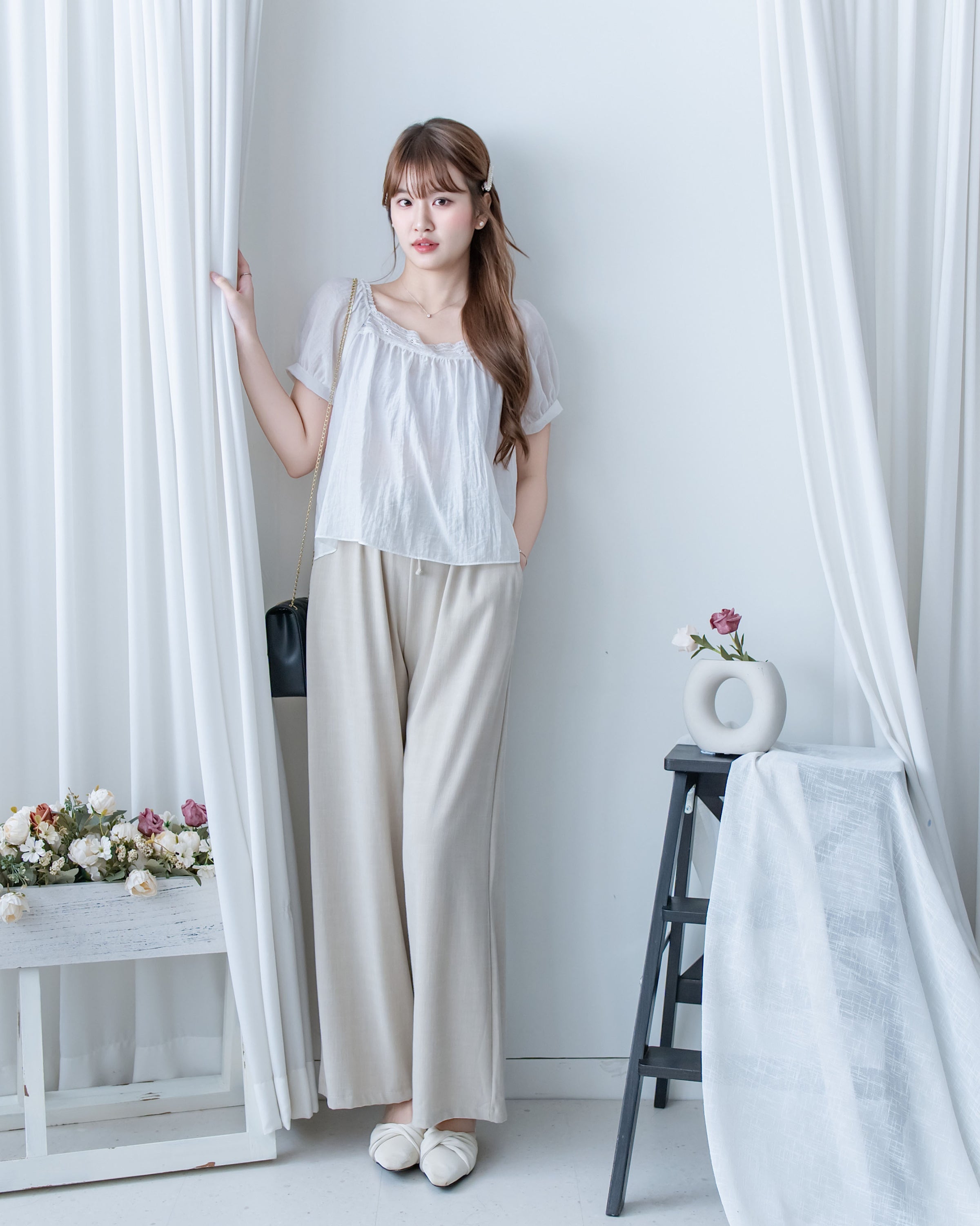 Fine Linen Pants 透氣防皺高質亞麻寬褲/PT8484