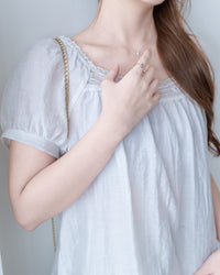 Lace Square Blouse 法式蕾絲方領裙擺上衣/BU9148
