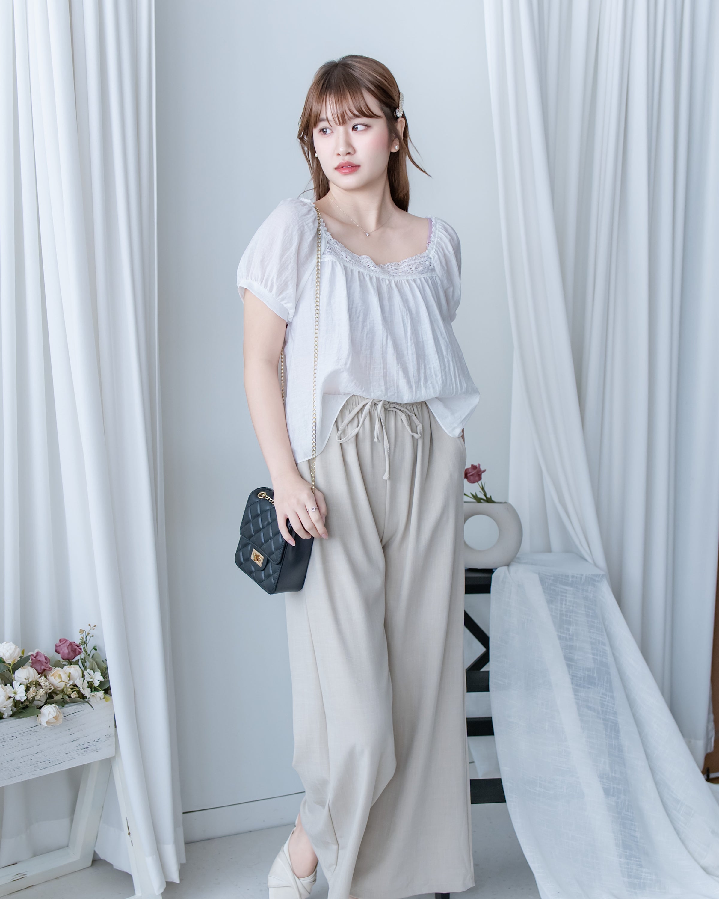 Fine Linen Pants 透氣防皺高質亞麻寬褲/PT8484