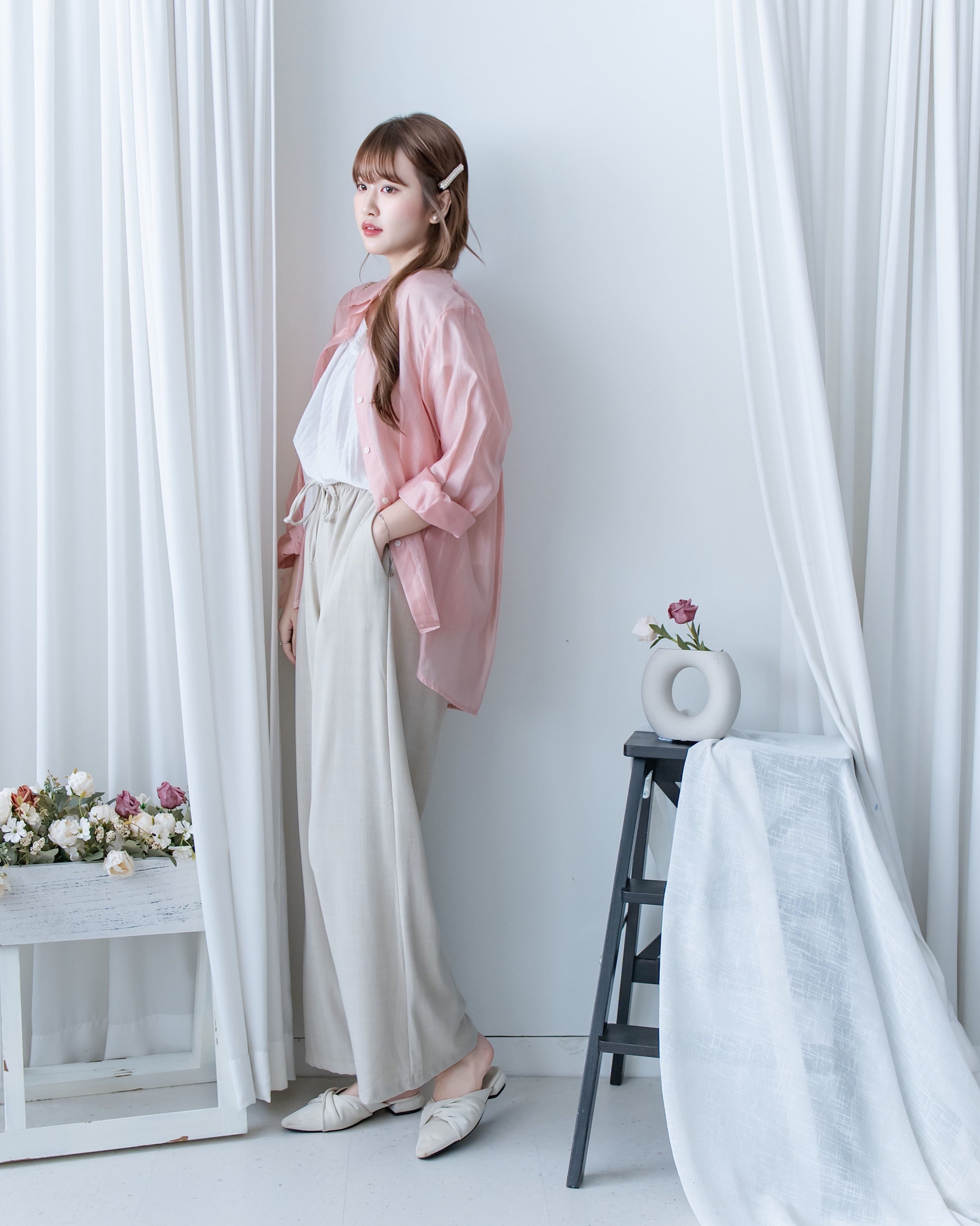 Airy Shirt 夏日微透光澤果凍感襯衫/BU9151