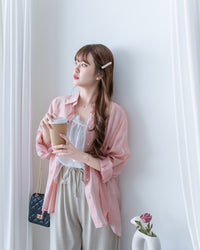 Airy Shirt 夏日微透光澤果凍感襯衫/BU9151