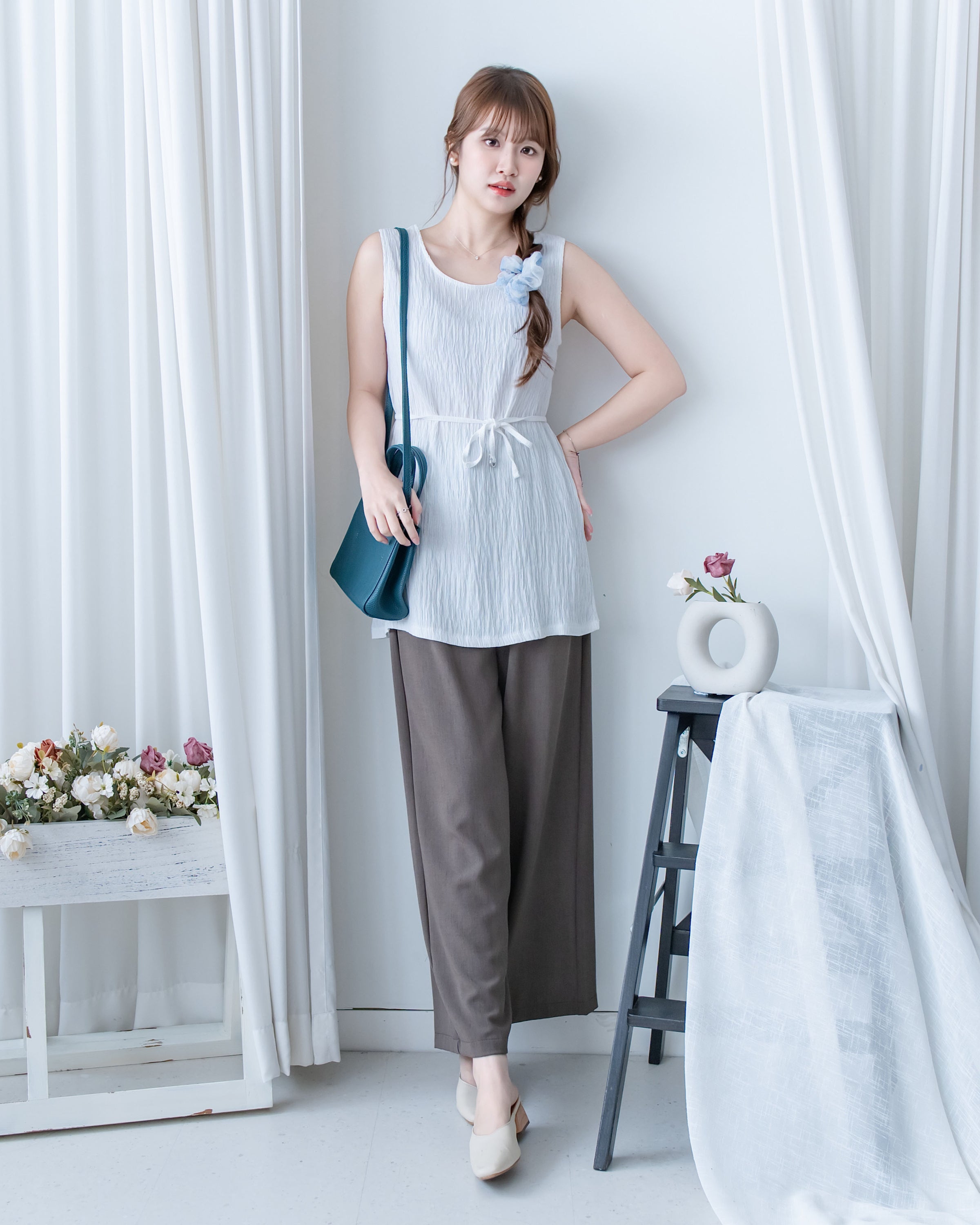 Fine Linen Pants 透氣防皺高質亞麻寬褲/PT8484