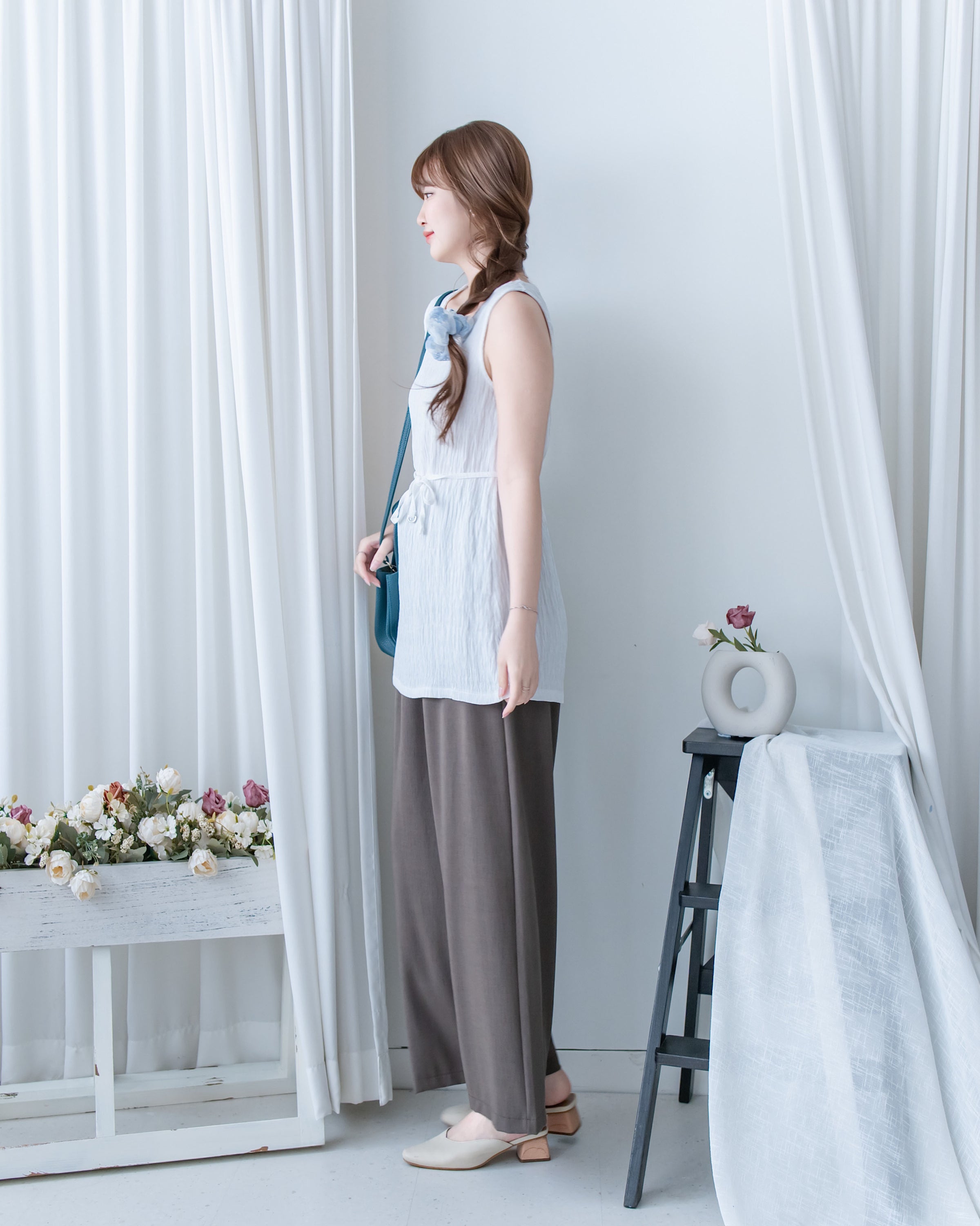 Fine Linen Pants 透氣防皺高質亞麻寬褲/PT8484