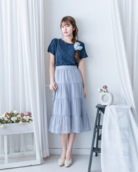 [intent label/intent製 ]  Lace Top 彈性防皺通花自然修腰花邊上衣/ TPA8003