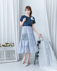 [intent label/intent製 ]  Lace Top 彈性防皺通花自然修腰花邊上衣/ TPA8003