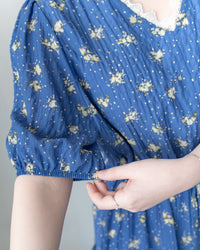 Lace Floral Dress 法式蕾絲 V 領碎花層次連身裙/DS1175