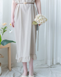Ruffle End Dress 細緻壓紋細荷葉點綴舒適連身裙/DS1169