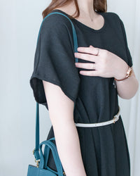Ruffle End Dress 細緻壓紋細荷葉點綴舒適連身裙/DS1169