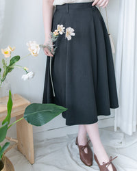 Pleated Flare Skirt 法式知性腰間設計傘裙/SK8950