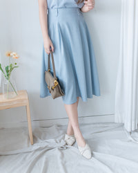 Pleated Flare Skirt 法式知性腰間設計傘裙/SK8950