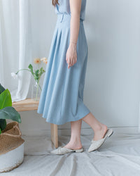Pleated Flare Skirt 法式知性腰間設計傘裙/SK8950