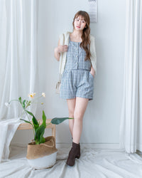 Tweed Pearl Set 小香風珍珠扣格紋兩件套/SE8120
