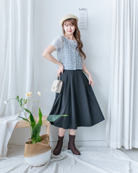Tweed Pearl Set 小香風珍珠扣格紋兩件套/SE8120