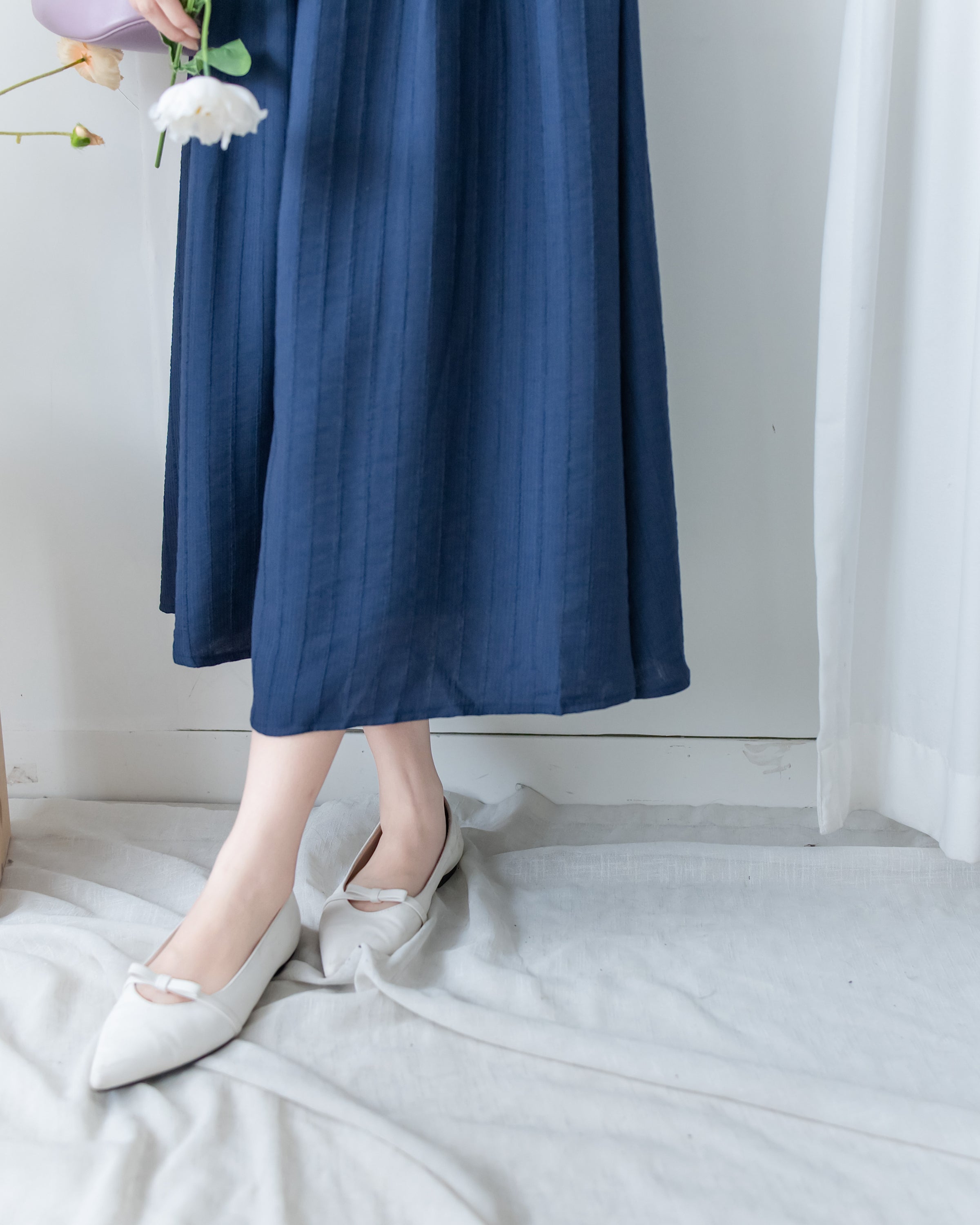 [intent label/ intent 製]  Alice Dress 前後兩穿單排鈕質感暗條紋連身裙 / DSA8010