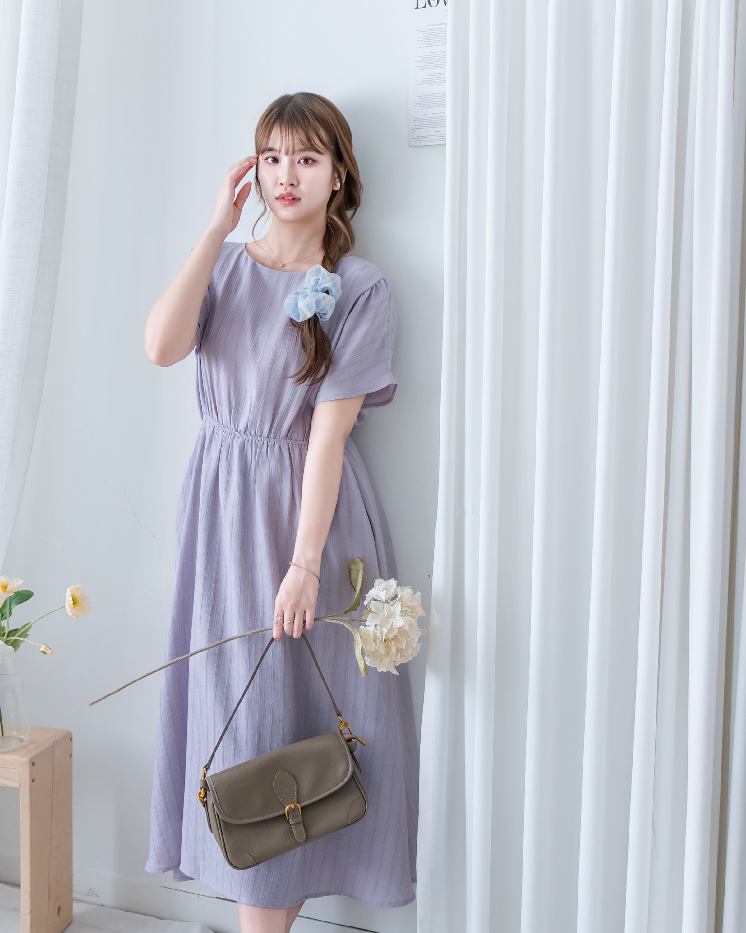 [intent label/ intent 製]  Alice Dress 前後兩穿單排鈕質感暗條紋連身裙 / DSA8010