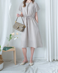 [intent label/ intent 製] Stripe Dress 法式細條親膚棉感口袋連身裙/ DSA8009
