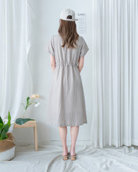 [intent label/ intent 製] Stripe Dress 法式細條親膚棉感口袋連身裙/ DSA8009