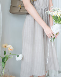 [intent label/ intent 製] Stripe Dress 法式細條親膚棉感口袋連身裙/ DSA8009