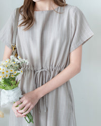[intent label/ intent 製] Stripe Dress 法式細條親膚棉感口袋連身裙/ DSA8009