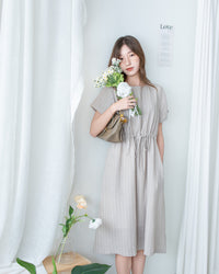 [intent label/ intent 製] Stripe Dress 法式細條親膚棉感口袋連身裙/ DSA8009