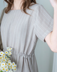 [intent label/ intent 製] Stripe Dress 法式細條親膚棉感口袋連身裙/ DSA8009