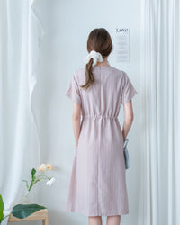 [intent label/ intent 製] Stripe Dress 法式細條親膚棉感口袋連身裙/ DSA8009