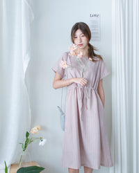 [intent label/ intent 製] Stripe Dress 法式細條親膚棉感口袋連身裙/ DSA8009