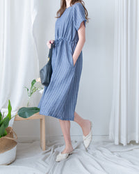 [intent label/ intent 製] Stripe Dress 法式細條親膚棉感口袋連身裙/ DSA8009