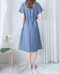 [intent label/ intent 製] Stripe Dress 法式細條親膚棉感口袋連身裙/ DSA8009