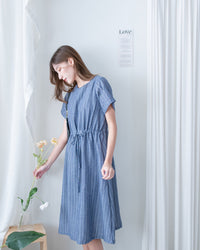 [intent label/ intent 製] Stripe Dress 法式細條親膚棉感口袋連身裙/ DSA8009