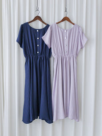 [intent label/ intent 製]  Alice Dress 前後兩穿單排鈕質感暗條紋連身裙 / DSA8010