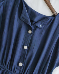 [intent label/ intent 製]  Alice Dress 前後兩穿單排鈕質感暗條紋連身裙 / DSA8010