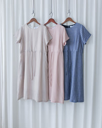[intent label/ intent 製] Stripe Dress 法式細條親膚棉感口袋連身裙/ DSA8009