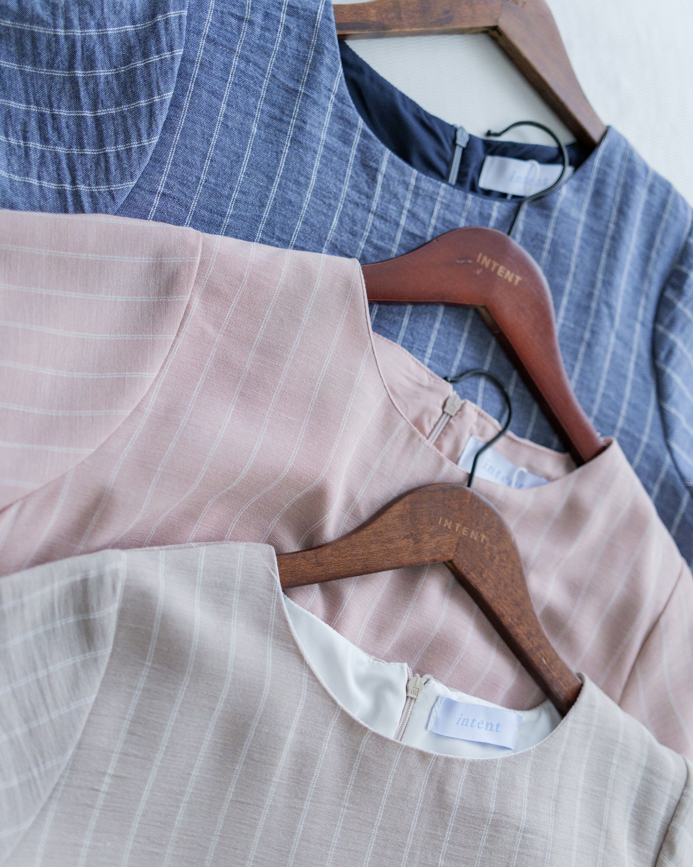[intent label/ intent 製] Stripe Dress 法式細條親膚棉感口袋連身裙/ DSA8009