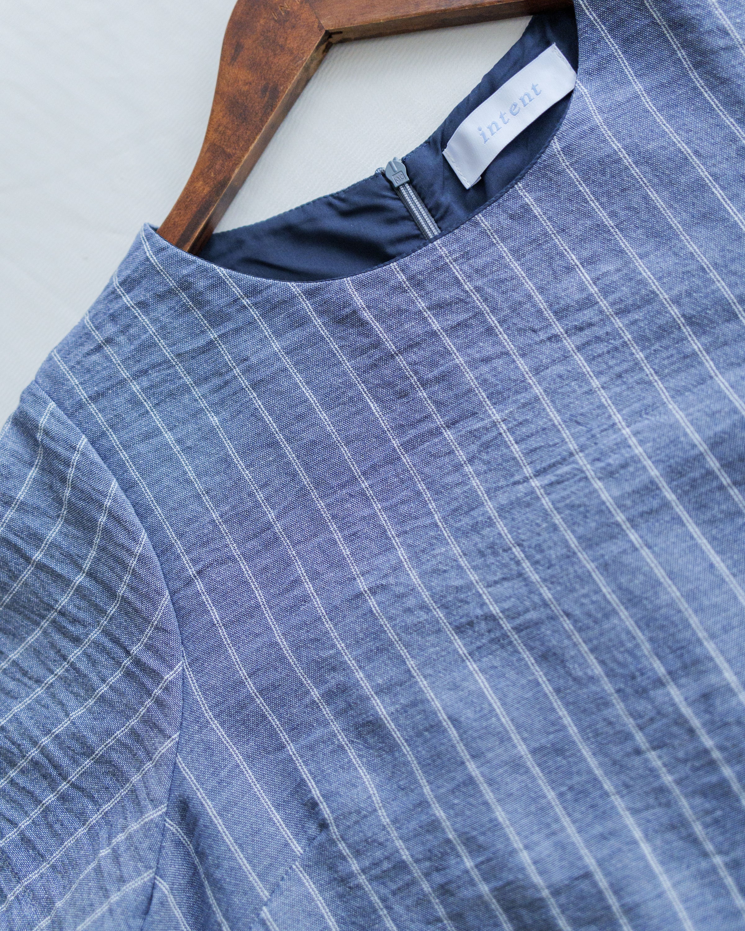 [intent label/ intent 製] Stripe Dress 法式細條親膚棉感口袋連身裙/ DSA8009