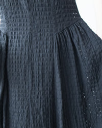 Tonal Check Dress 編織提花拼接側傘形連身裙/ DS1177