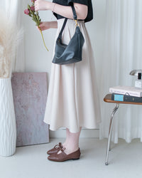 French Pocket Skirt 前褶微挺高腰口袋傘裙/ SK8951