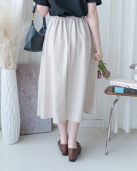 French Pocket Skirt 前褶微挺高腰口袋傘裙/ SK8951