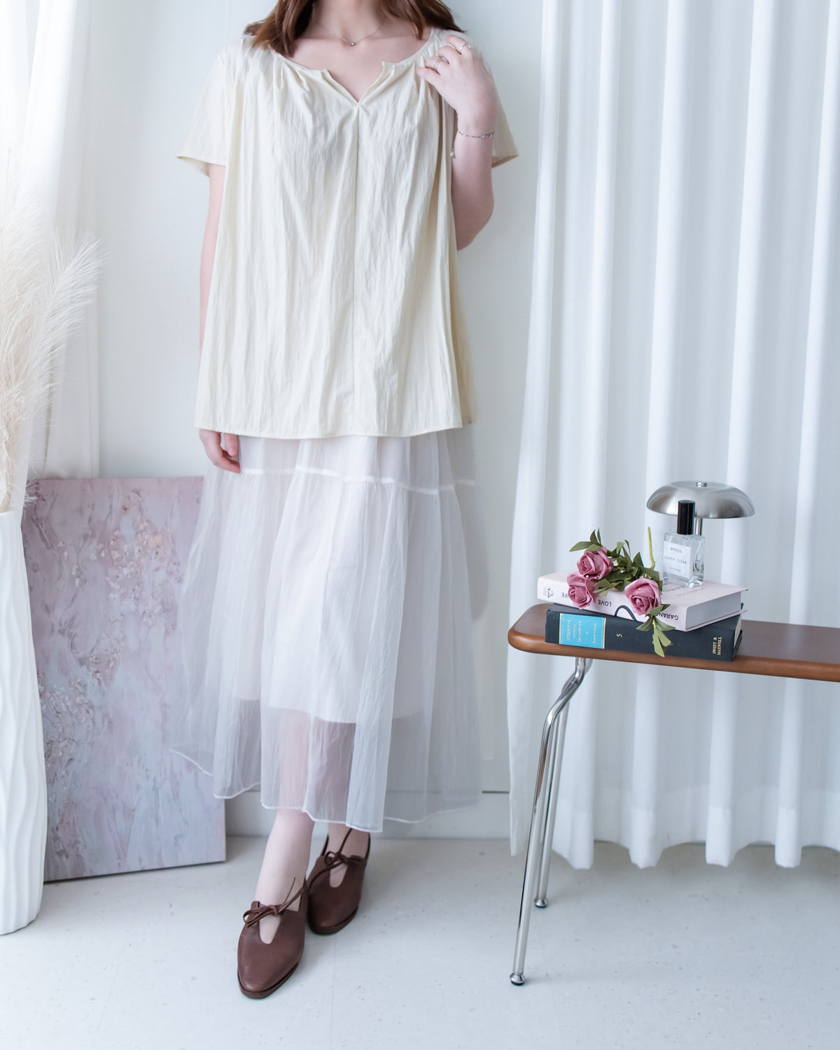 Tulle Skirt 法式細彈性腰線輕紗傘裙/ SK8952