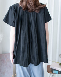 V-Collar Blouse 隨性抓褶小 V 領傘袖上衣/ TP9240