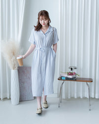 [intent label/ intent 製] Anden Shirt Dress 舒適柔軟下排假鈕扣恤衫連身裙/ DSA8011