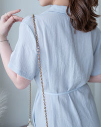 [intent label/ intent 製] Anden Shirt Dress 舒適柔軟下排假鈕扣恤衫連身裙/ DSA8011