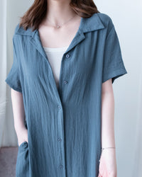 [intent label/ intent 製] Anden Shirt Dress 舒適柔軟下排假鈕扣恤衫連身裙/ DSA8011
