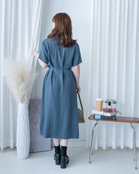 [intent label/ intent 製] Anden Shirt Dress 舒適柔軟下排假鈕扣恤衫連身裙/ DSA8011