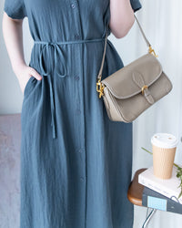 [intent label/ intent 製] Anden Shirt Dress 舒適柔軟下排假鈕扣恤衫連身裙/ DSA8011