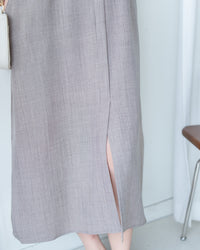 Spliced Mocha Dress 假兩件莫卡拼接恤衫連身裙/ DS1179