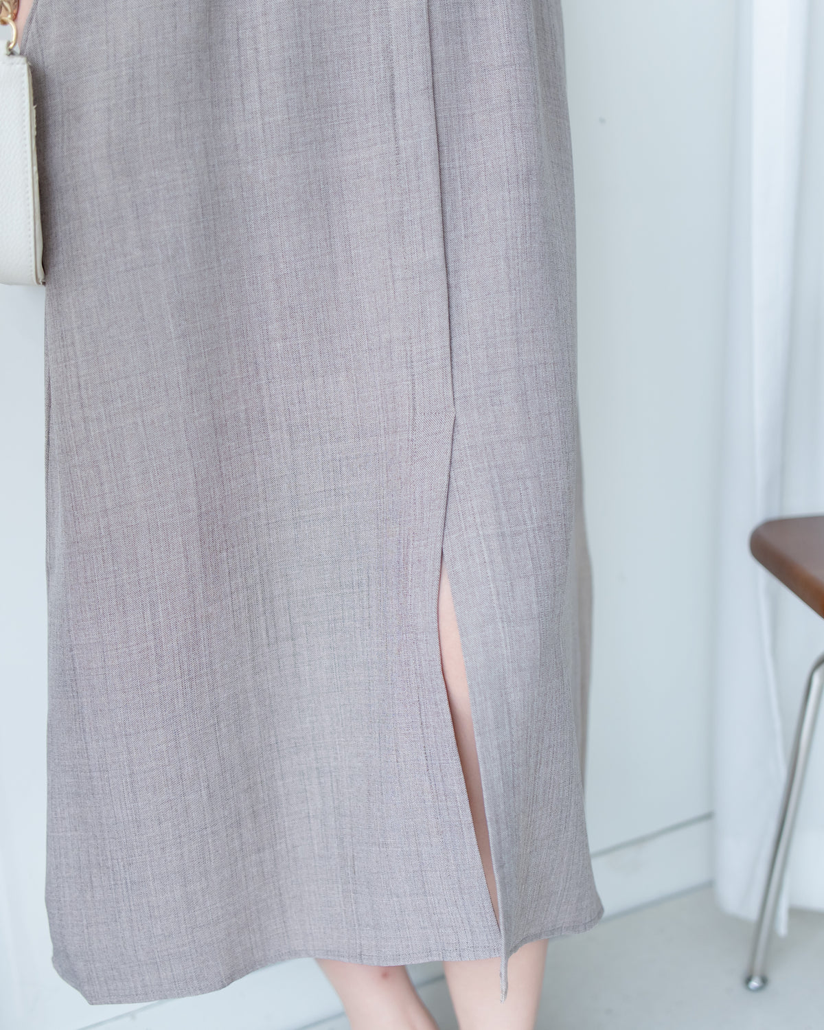 Spliced Mocha Dress 假兩件莫卡拼接恤衫連身裙/ DS1179
