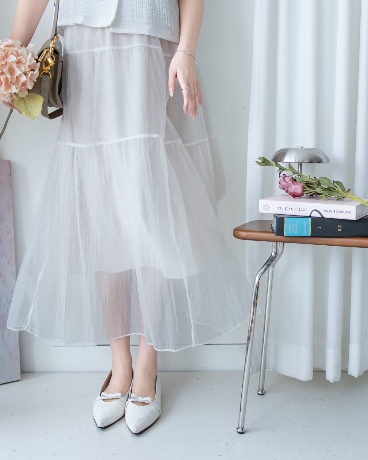 Tulle Skirt 法式細彈性腰線輕紗傘裙/ SK8952