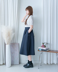 French Pocket Skirt 前褶微挺高腰口袋傘裙/ SK8951