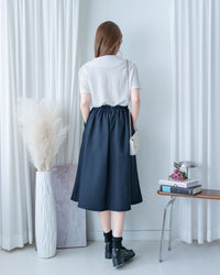 French Pocket Skirt 前褶微挺高腰口袋傘裙/ SK8951